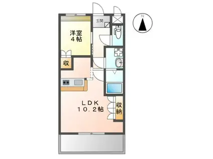 マロニエ (1LDK/2階)の間取り写真