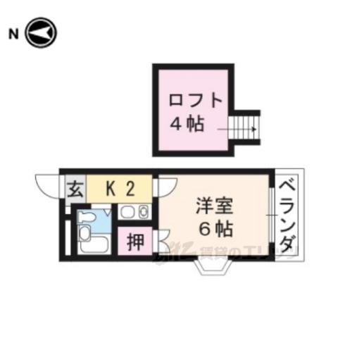 AXISⅡ(1K/2階)の間取り写真