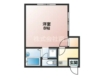 ハートピア唐津(1K/1階)の間取り写真