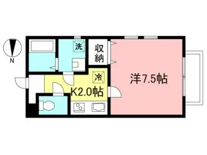 リヴェール・ウサミ(1K/1階)の間取り写真