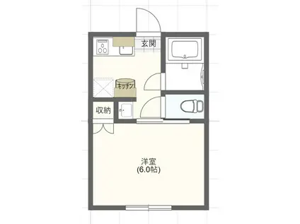 サンライズ愛甲(1K/2階)の間取り写真