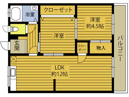 AP HIOKA(2LDK/1階)の間取り写真