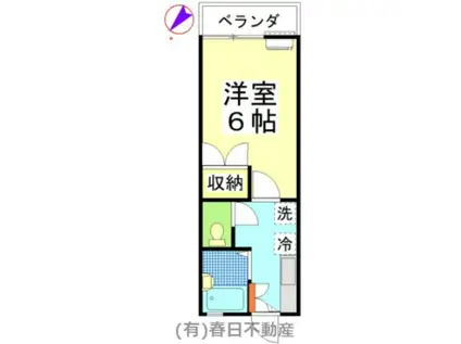 西登戸グリーンハイツ(1K/2階)の間取り写真