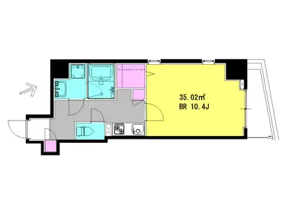 サンレイズ本町二丁目(1K/10階)の間取り写真