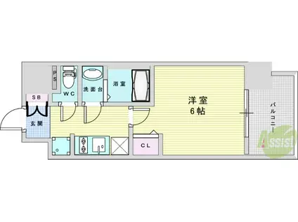 アドバンス大阪ビヤン(1K/7階)の間取り写真