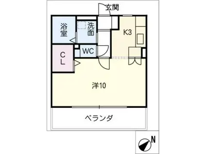 SPACE・K BEACH(1K/1階)の間取り写真