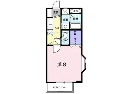 メゾンエクセルTS(1K/2階)の間取り写真