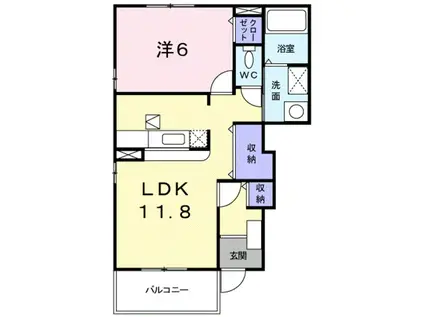 コートロベリア(1LDK/1階)の間取り写真