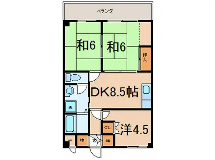 湯河原レジデンス(3LDK/3階)の間取り写真