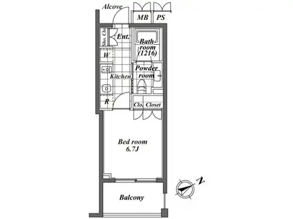 オーパスレジデンス恵比寿(ワンルーム/3階)の間取り写真