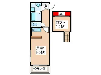 セレブ・リム(ワンルーム/4階)の間取り写真