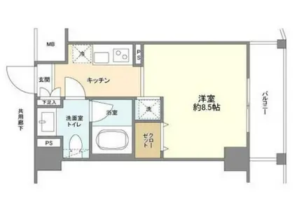 アーバンファースト神楽坂(1K/5階)の間取り写真