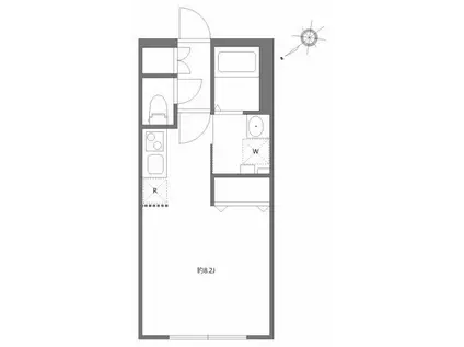 リーガランド目黒(ワンルーム/3階)の間取り写真