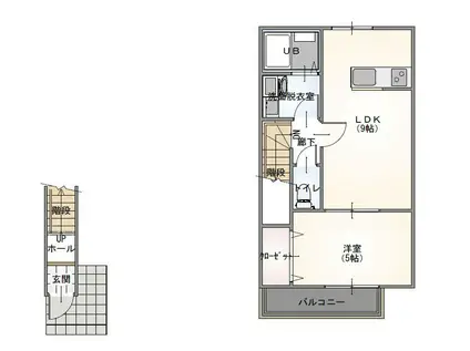 ルミウス片山IV(1LDK/2階)の間取り写真