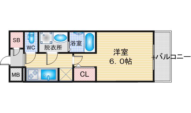 S-RESIDENCE野並駅前BROAD(1K/3階)の間取り写真