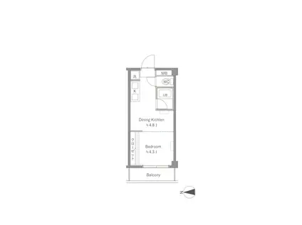 REN永山(1DK/4階)の間取り写真