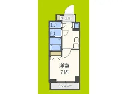 スワンズシティ難波ノーブル(1K/10階)の間取り写真