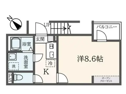 カインドネス町田III(1K/2階)の間取り写真