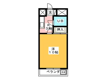 山清ビル(1K/4階)の間取り写真