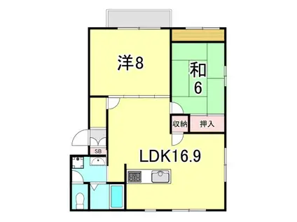 パークサイドI(2LDK/2階)の間取り写真