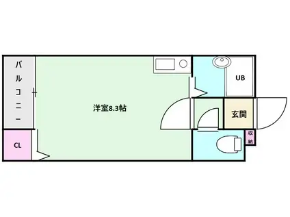 第2美和コーポ(ワンルーム/3階)の間取り写真