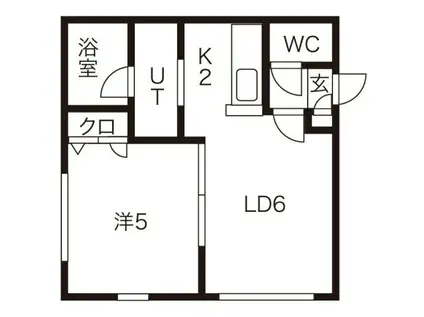 VIVI(1LDK/2階)の間取り写真