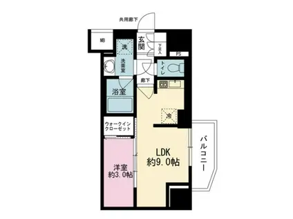 リビオレゾン上野入谷ザ・テラス(1LDK/9階)の間取り写真