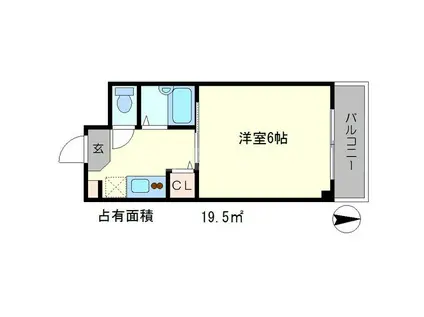 メゾンノーブル(1K/2階)の間取り写真