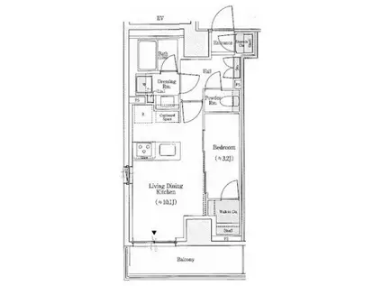 パークリュクス神田多町(1LDK/6階)の間取り写真