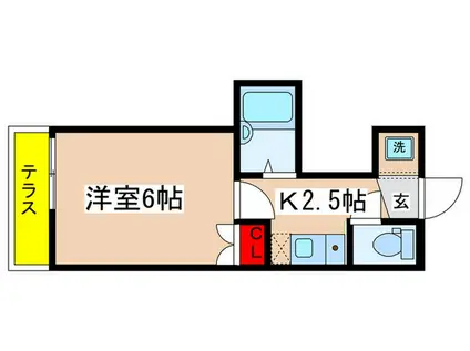 LIEN読売ランド(1K/1階)の間取り写真