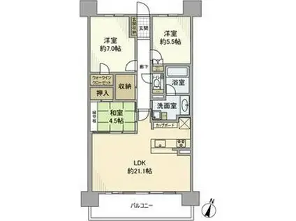 グランフォーリア(3LDK/4階)の間取り写真