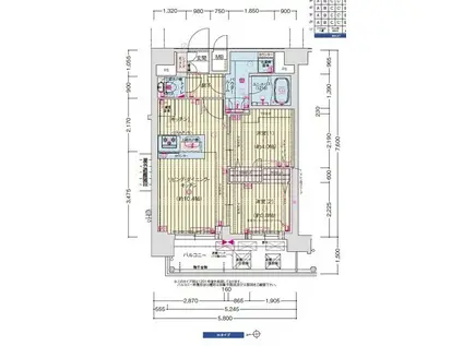 プレサンス大正フレンジ(2LDK/12階)の間取り写真