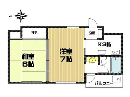 イーグル(2K/3階)の間取り写真