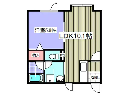 ドリームKT(1LDK/1階)の間取り写真