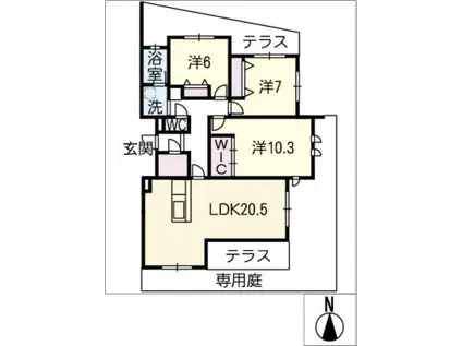 OAKVILLA(3LDK/1階)の間取り写真