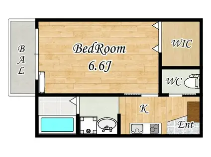 マンションKANAE(1K/3階)の間取り写真