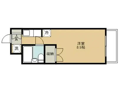 メゾン・ド・フェリー(ワンルーム/1階)の間取り写真