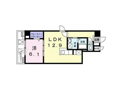 クルール尼崎(1LDK/3階)の間取り写真
