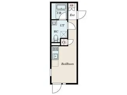PASEO市谷台町II(ワンルーム/2階)の間取り写真