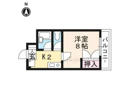 双葉6番館(1K/2階)の間取り写真