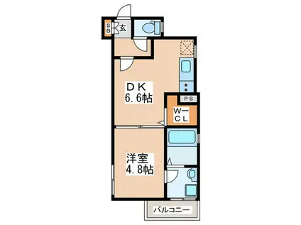ALEGRIA天王寺(1DK/1階)の間取り写真