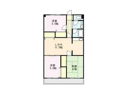 シャトーモンテーニュ大宮(2LDK/3階)の間取り写真