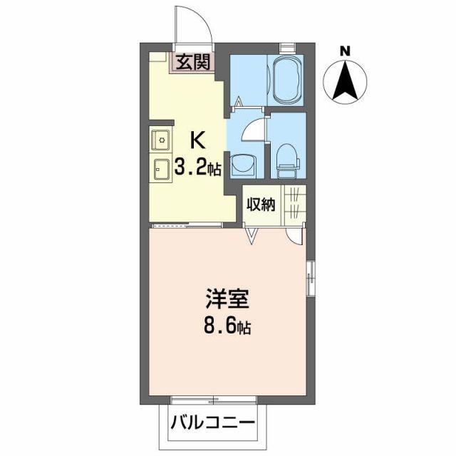 ディアス久保田(1K/1階)の間取り写真