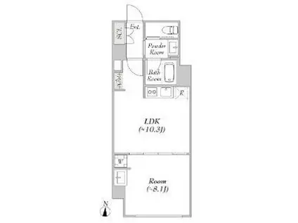 LUMIEC KITASENJU(1LDK/1階)の間取り写真