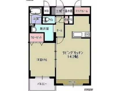 グランドベル(1LDK/3階)の間取り写真