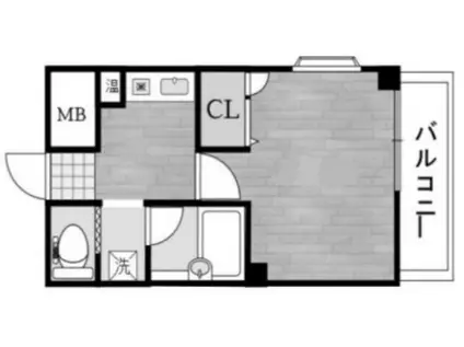 ヴィラパストラルII(1K/2階)の間取り写真