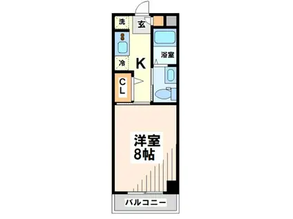 アゼールリドー(1K/2階)の間取り写真