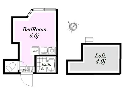 ユナイト戸部ポポロ(ワンルーム/2階)の間取り写真