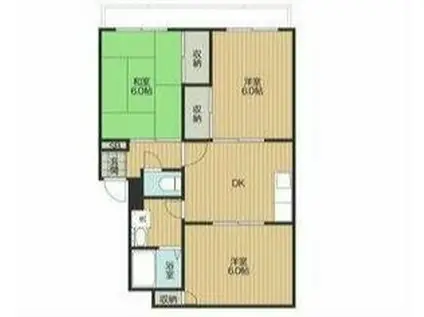 セルアーモスナダI(3DK/2階)の間取り写真