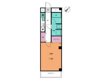 ベラルーサ12番館(ワンルーム/1階)の間取り写真